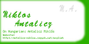 miklos antalicz business card